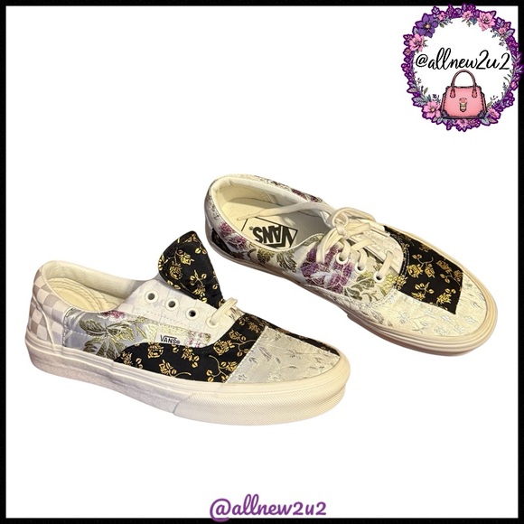 • New Vans Era Brocade *Multi HP* Patchwork NEW Size 7.5 Cream Multicolor Shoes - Picture 7 of 17